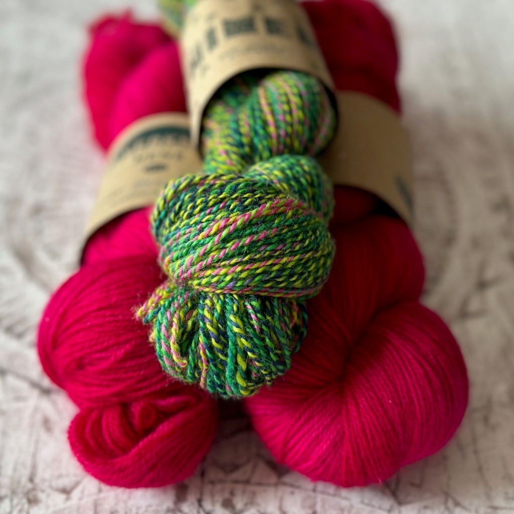 The Alpine bloom sweater kit is available to buy from UK wool shop Ida's House.