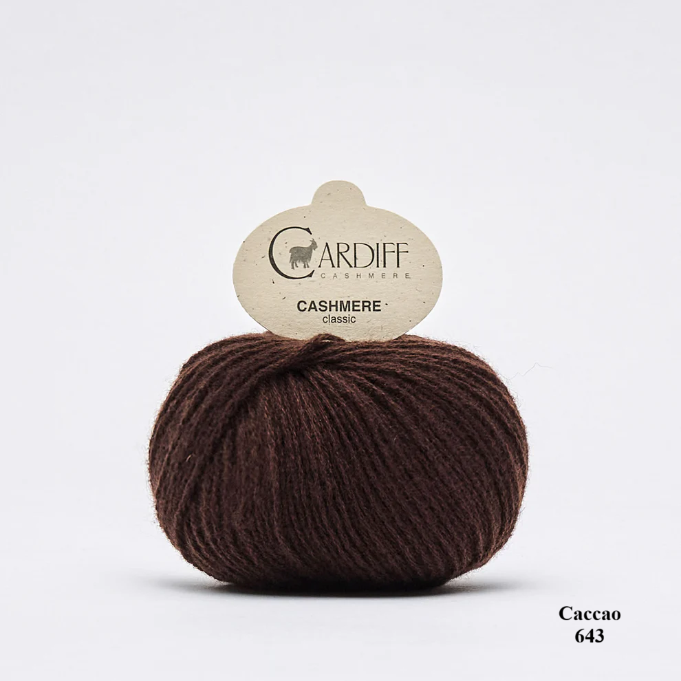 Cardiff Cashmere Classic Caccao 643 is available to buy online from Ida's House Lewes Yarn shop