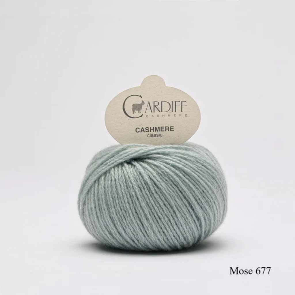 Cardiff Cashmere Classic Mose 677 is available to buy online from Ida's House Lewes Yarn shop