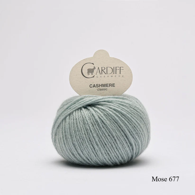 Cardiff Cashmere Classic Mose 677 is available to buy online from Ida's House Lewes Yarn shop