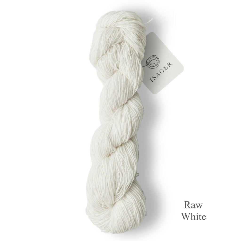 Raw White Isager Tweed yarn is available to buy online from UK wool shop, Ida's House.