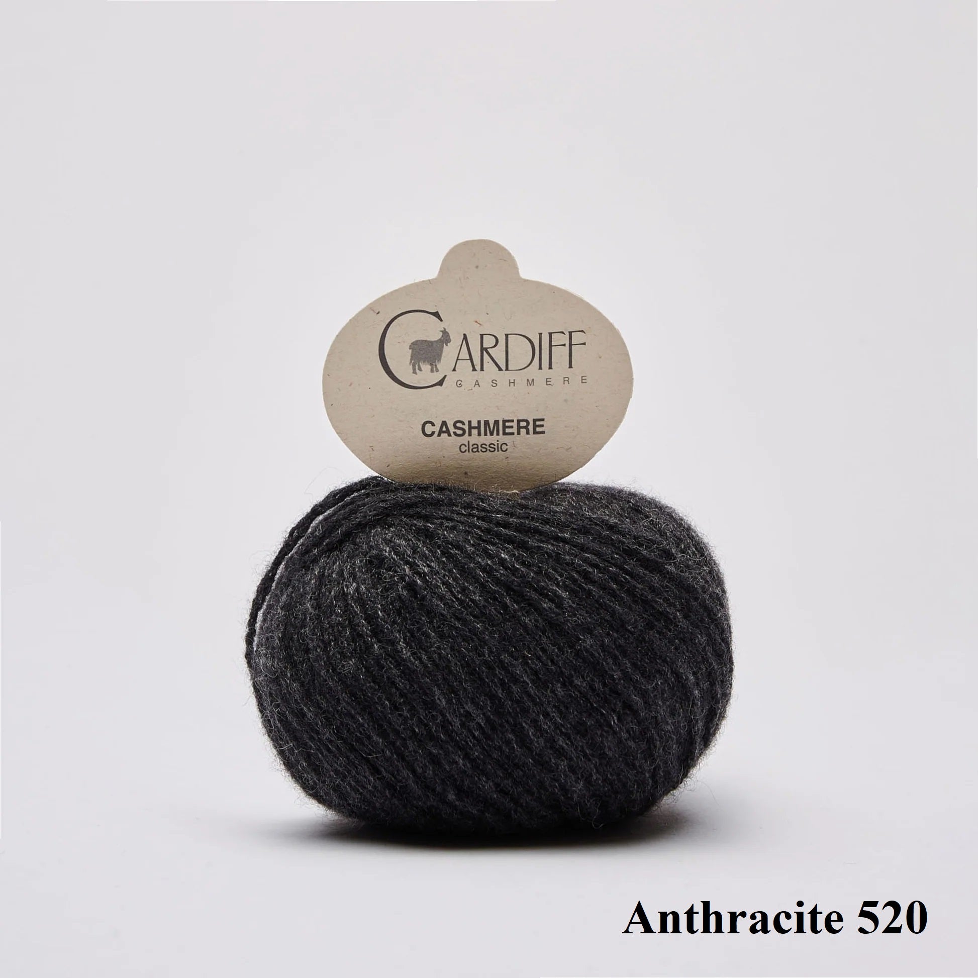Cardiff Cashmere Classic Anthracite 520 is available to buy online from Ida's House Lewes Yarn shop