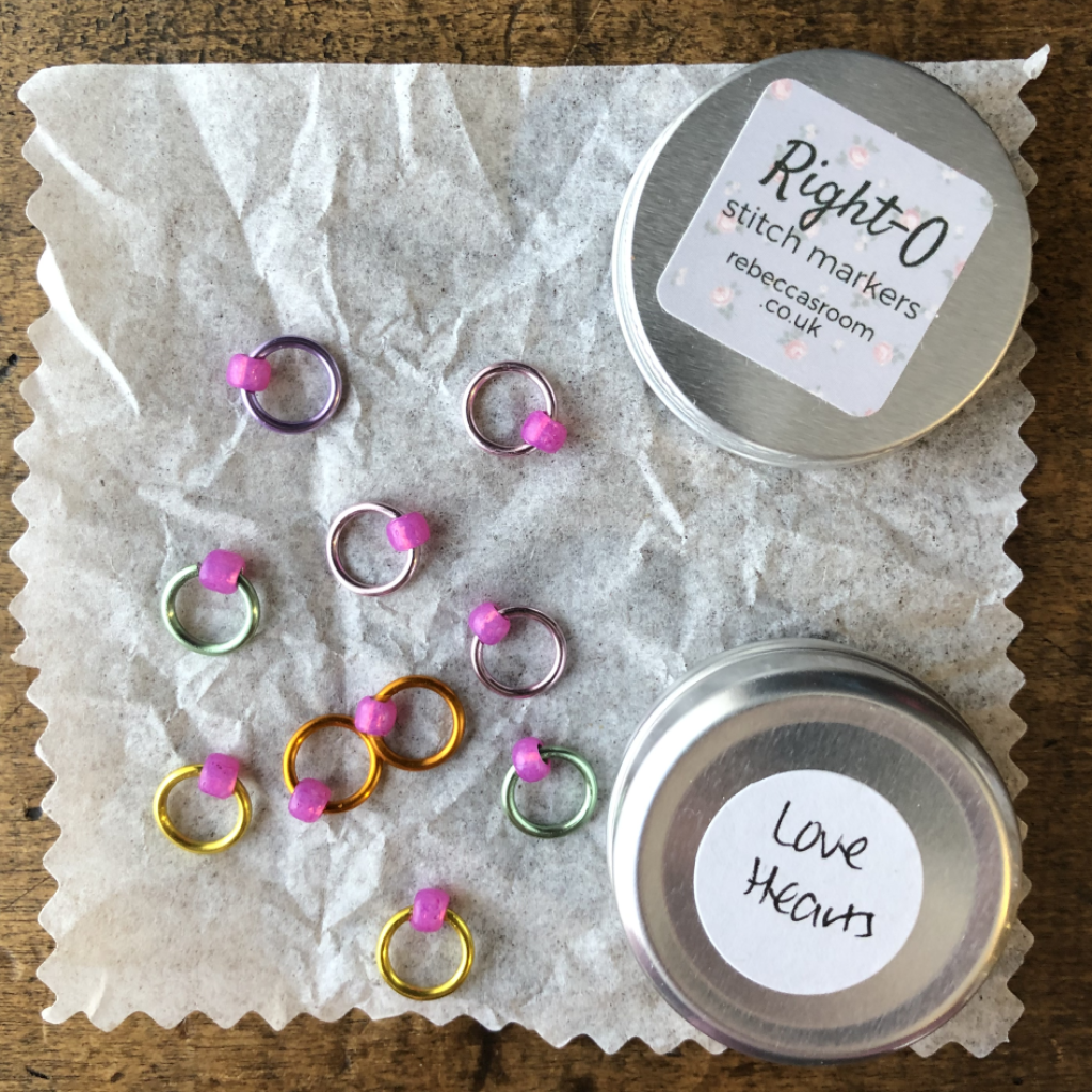 Stitch markers by Rebecca's Room are available to buy online from UK wool shop, Ida's House.
