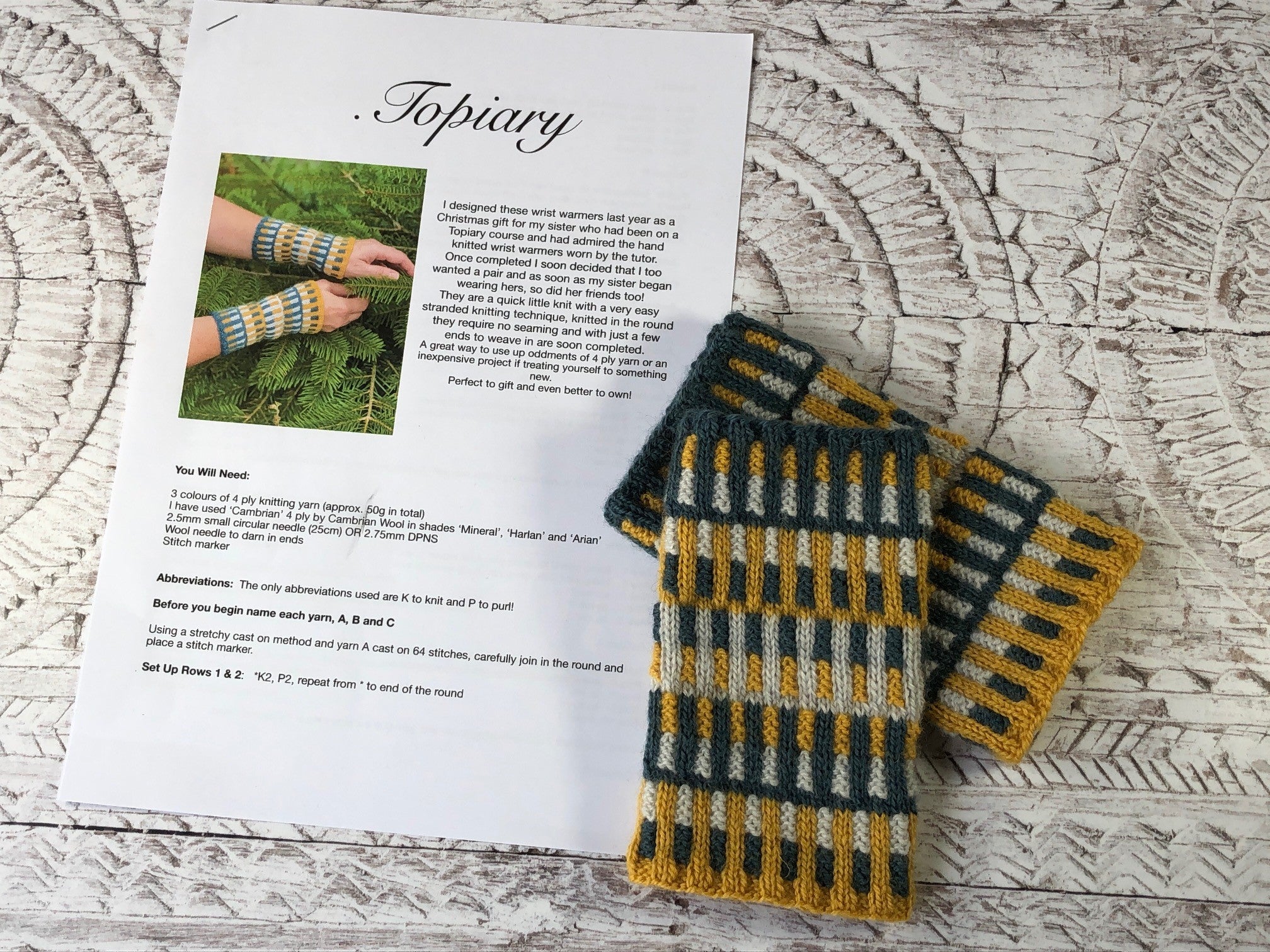 Topiary Knitting Pattern by Sarah Goodwin is available to buy online from UK wool shop, Ida's House.