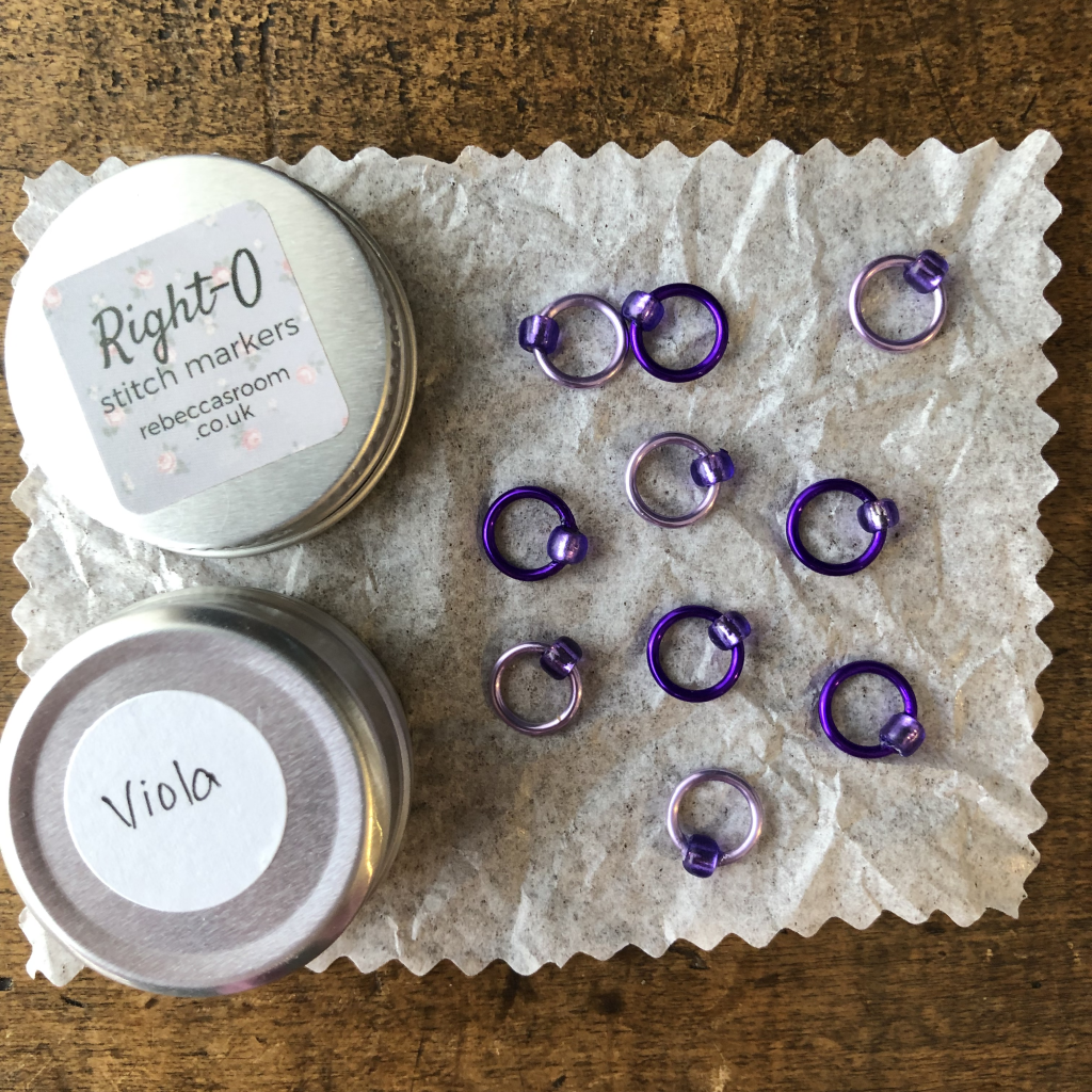 Stitch markers by Rebecca's Room are available to buy online from UK wool shop, Ida's House.