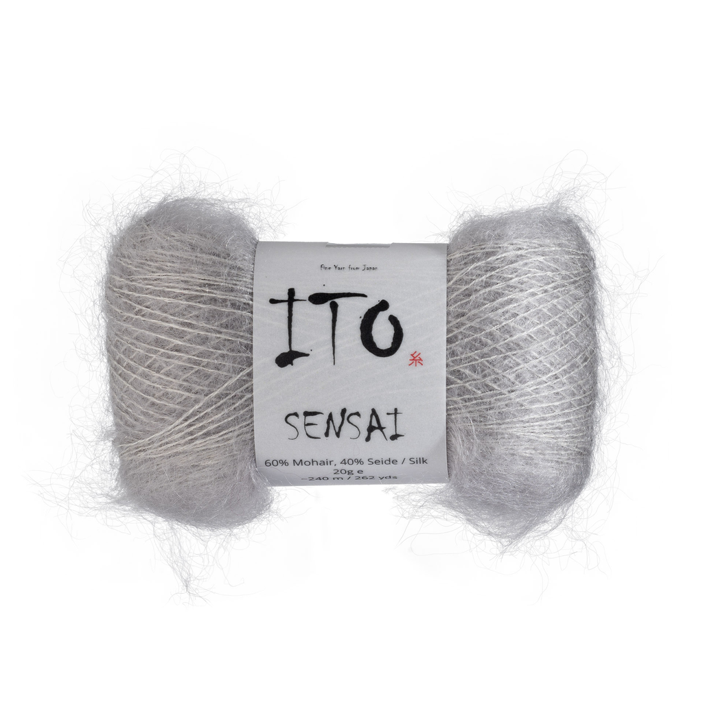 320 Snow Gray Silk Mohair from Ito is available to buy online from UK wool shop, Ida's House.