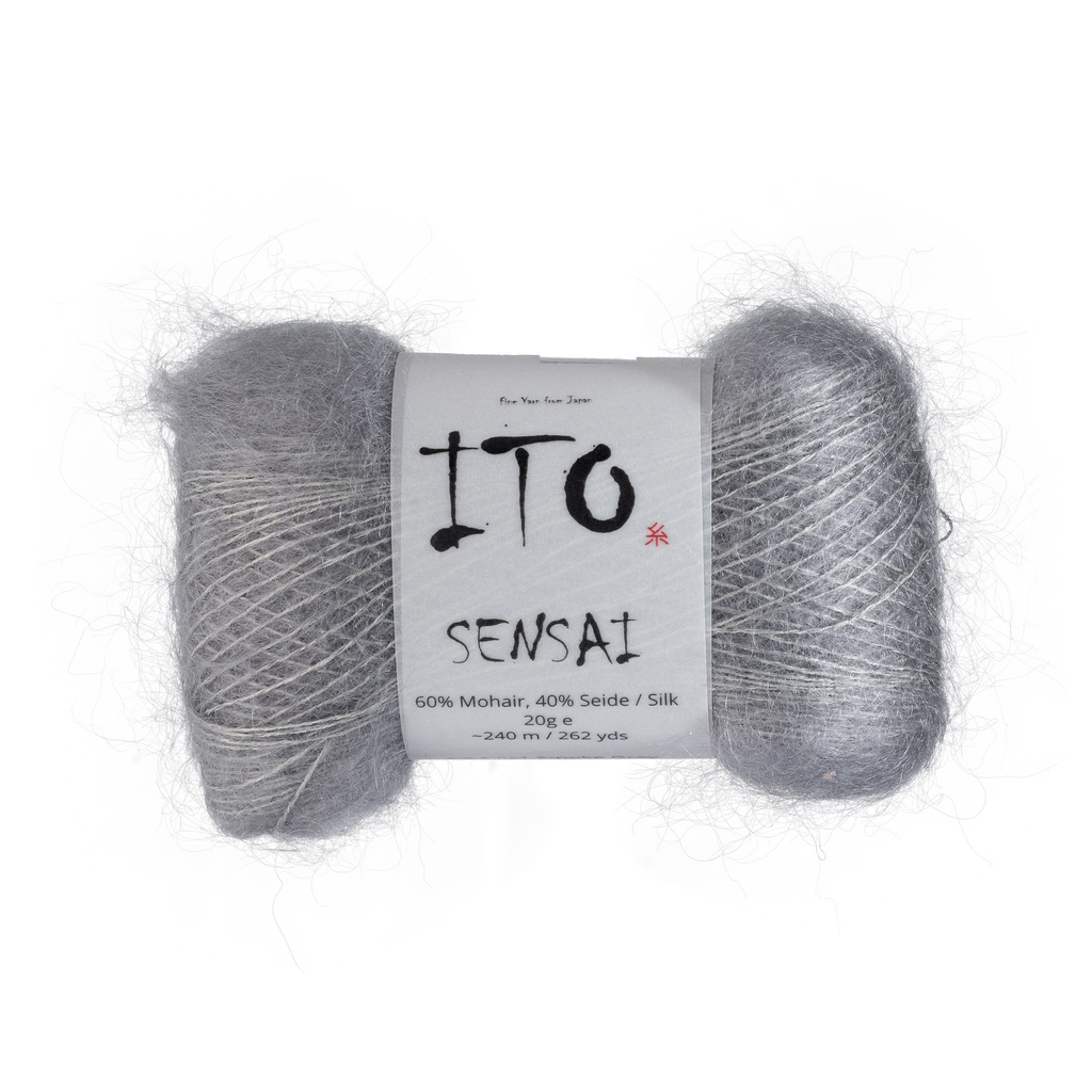321 Smoke Gray Silk Mohair from Ito Sensai Yarn is available to buy online from UK wool shop, Ida's House.