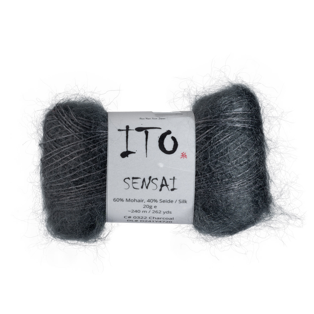 322 Charcoal Silk Mohair from Ito is available to buy online from UK wool shop, Ida's House.