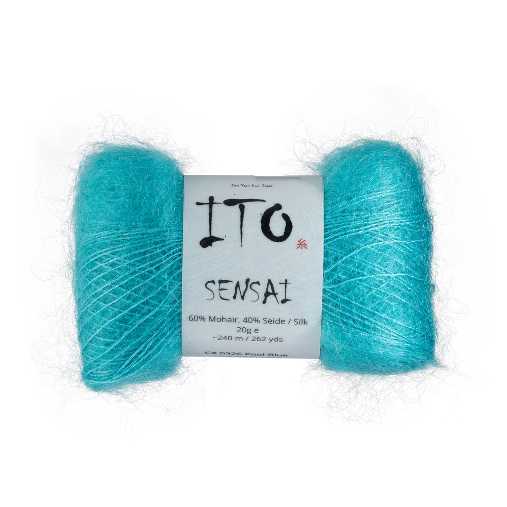 326 Pool Blue Silk Mohair from Ito is available to buy online from UK wool shop, Ida's House.