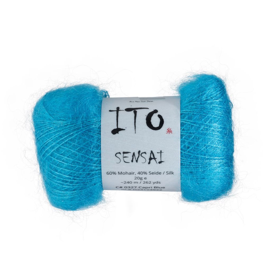 327 Capri Blue Silk Mohair from Ito is available to buy online from UK wool shop, Ida's House.