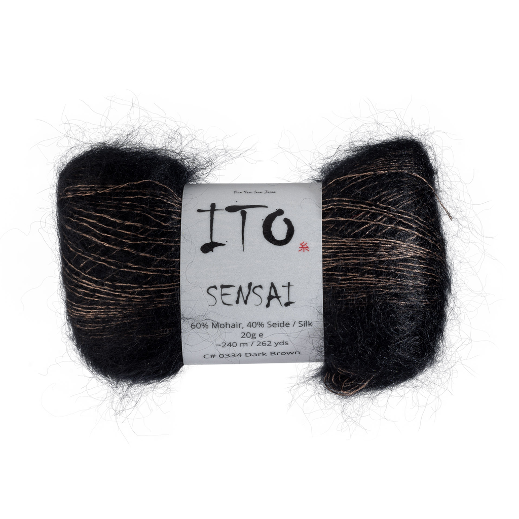 334 Dark Brown Silk Mohair from Ito is available to buy online from UK wool shop, Ida's House.