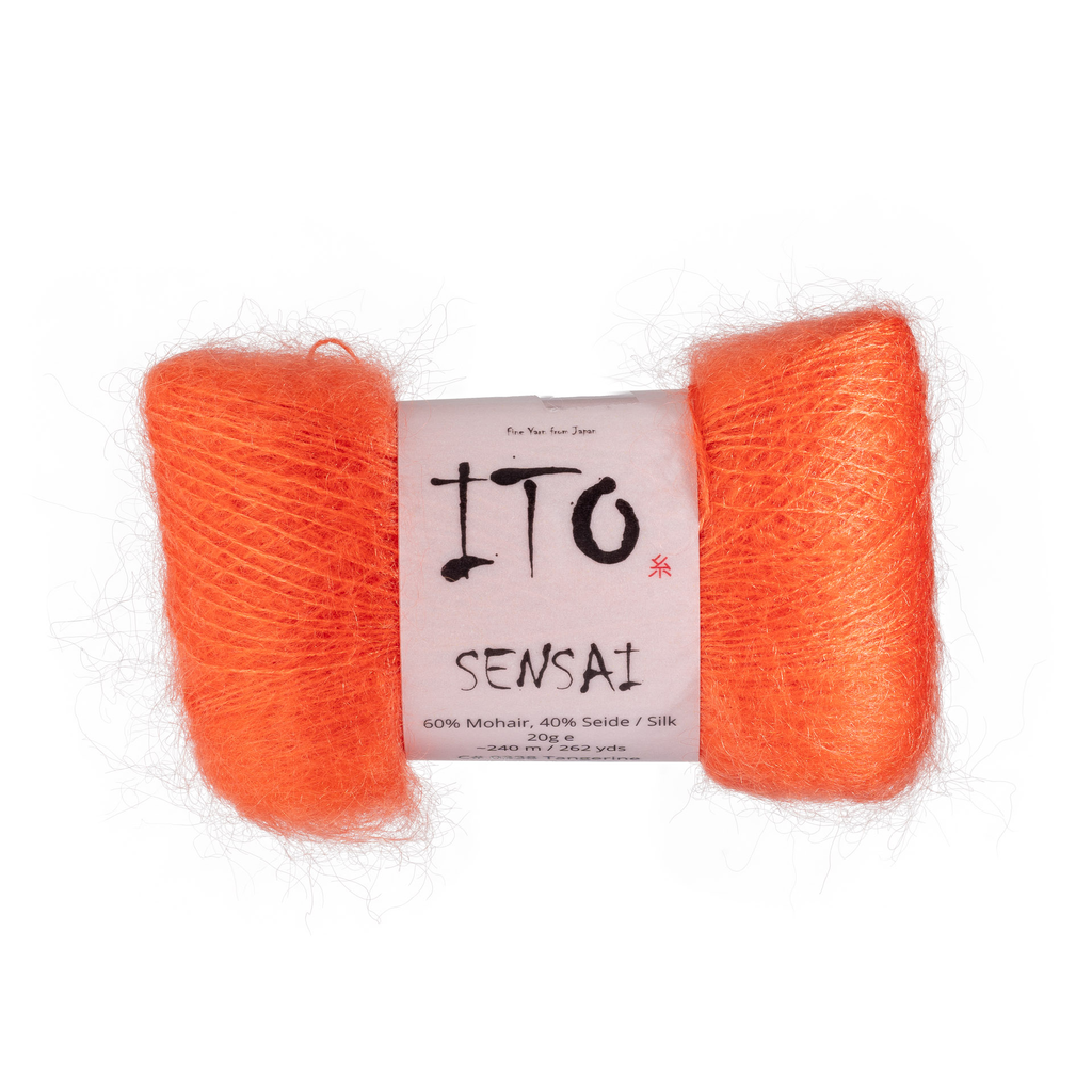 338 Tangerine Silk Mohair from Ito is available to buy online from UK wool shop, Ida's House.