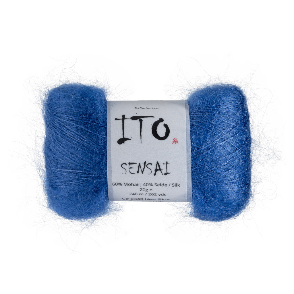 340 New Blue Silk Mohair from Ito is available to buy online from UK wool shop, Ida's House.