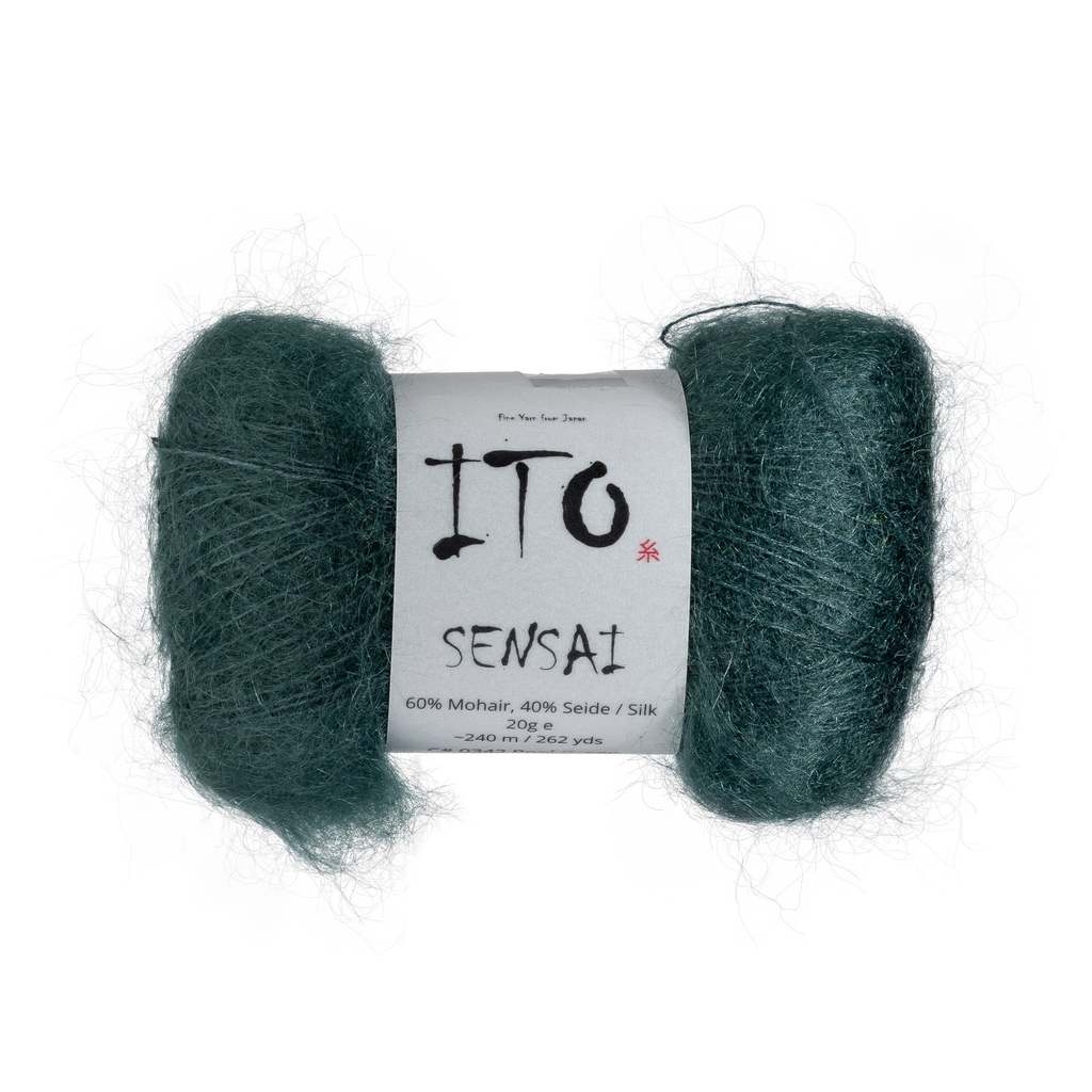 342 Pool Green Silk Mohair from Ito is available to buy online from UK wool shop, Ida's House.