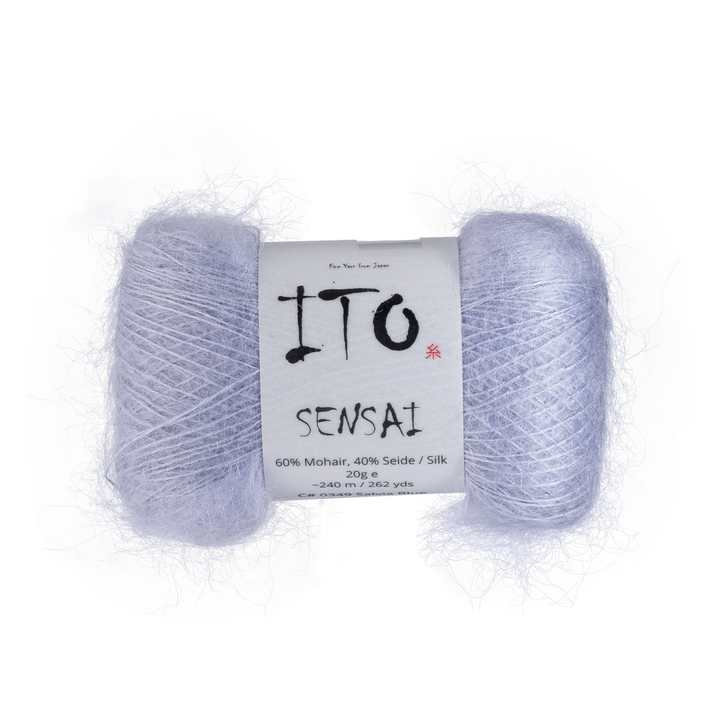 349 Salvia Blue Silk Mohair from Ito is available to buy online from UK wool shop, Ida's House.
