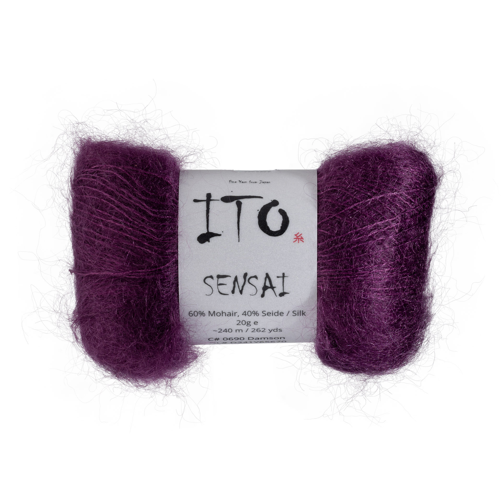 690 Damson Silk Mohair from Ito is available to buy online from UK wool shop, Ida's House.
