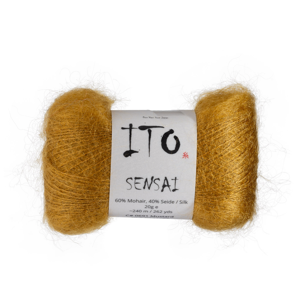 691 Mustard Silk Mohair from Ito is available to buy online from UK wool shop, Ida's House.