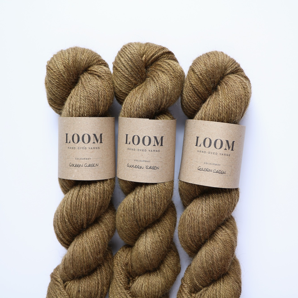 Loom BFL Gotland Double Knittng in Golden Greeen is available to buy online from Ida's House Sussex based yarn shop.