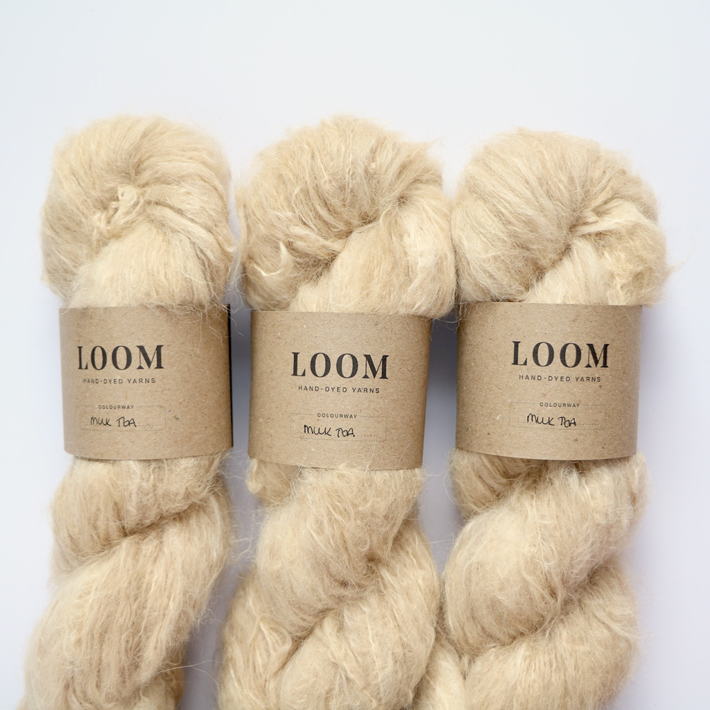 Loom Suri Alpaca Milk Tea is available to buy on line from Ida's House Sussex based yarn shop