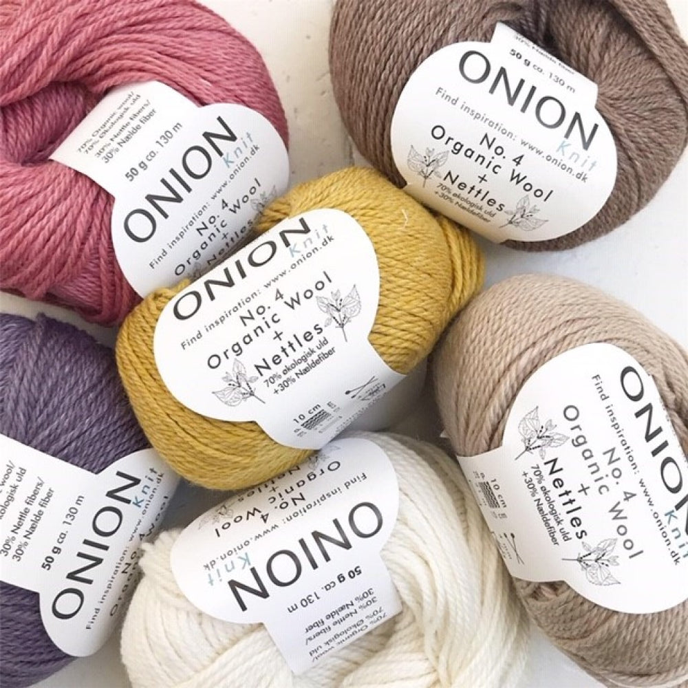Onion organic wool is available to buy from yarn shop Ida's House.