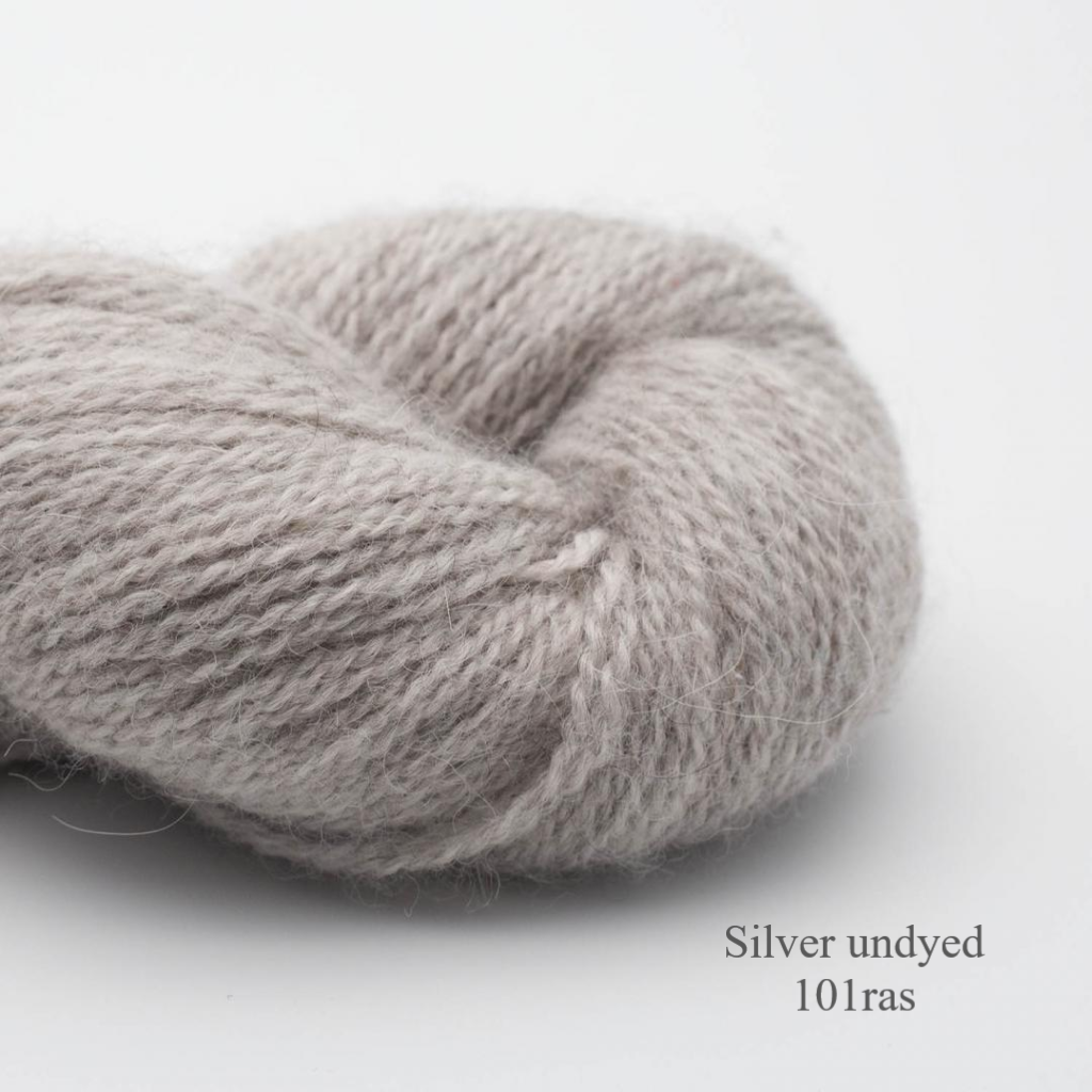 Silver undyed 101 BC Garn Baby Alpaca Yarn - Light Fingering yarn is available to buy online from UK wool shop, Ida's House.