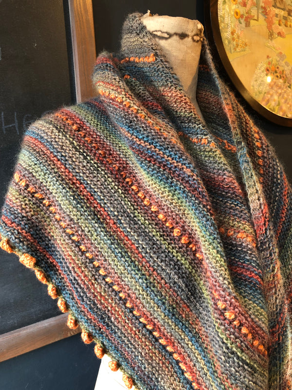 The Ulla shawl kit from yarn shop Ida's House.
