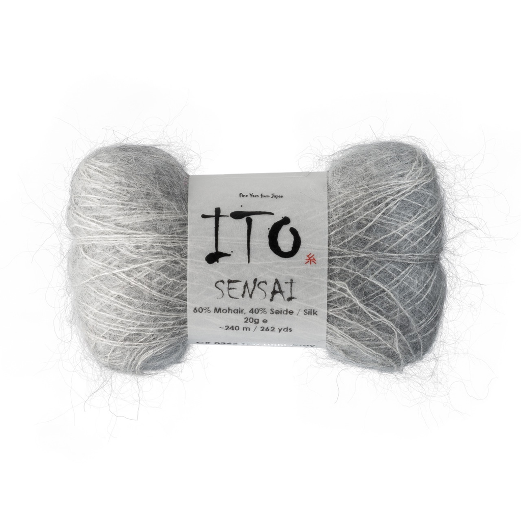 345 Top Light Gray Silk Mohair from Ito Sensai yarn is available to buy online from UK wool shop, Ida's House.