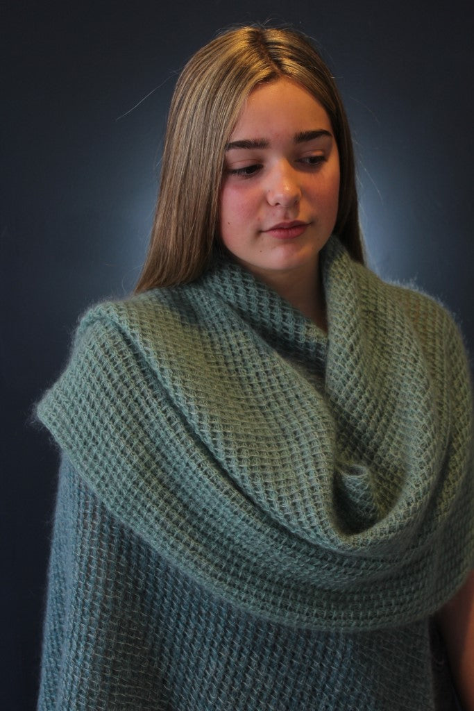the Florence Shawl Pattern by Sarah Goodwin Designs is available to buy online from UK wool shop, Ida's House.