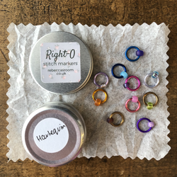Stitch markers by Rebecca's Room are available to buy online from UK wool shop, Ida's House.