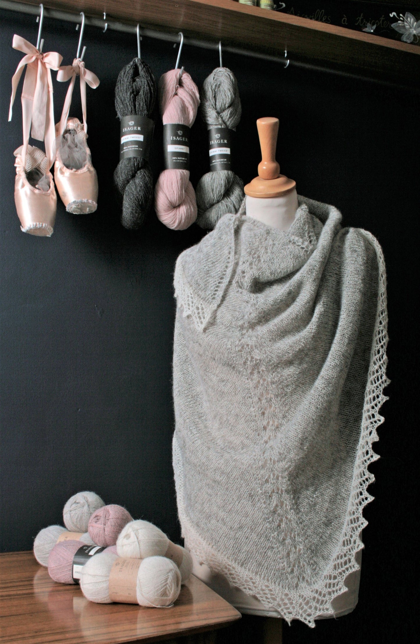 The Odette Shawl Isager Knitting Kit is available to buy online from UK wool shop, Ida's House.