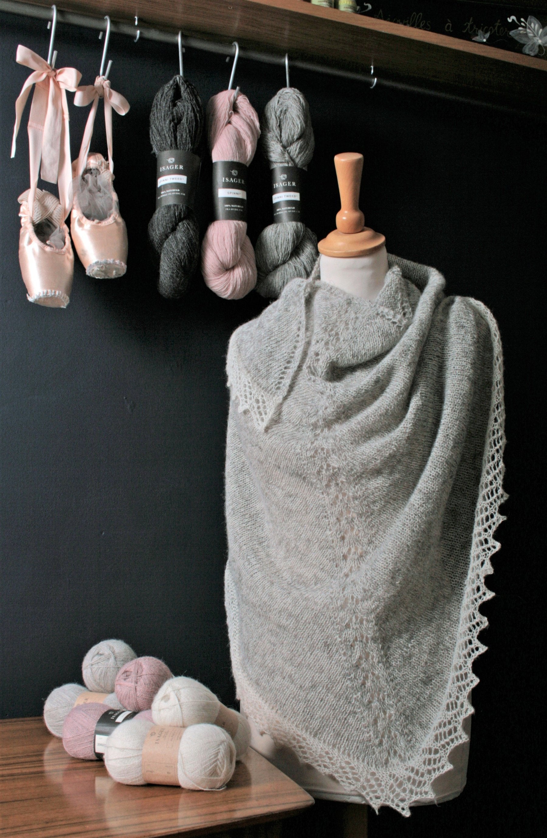 The Odette Shawl Isager Knitting Kit is available to buy online from UK wool shop, Ida's House.