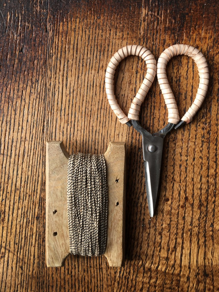 Medium Brass and Steel Leather Grip Scissors are available to buy online from UK wool shop, Ida's House.