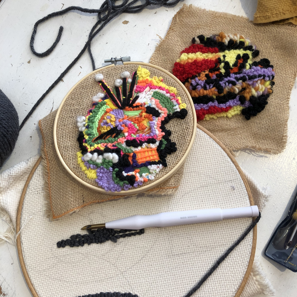 Abstract Punch Needle Workshop at UK wool shop, Ida's House.