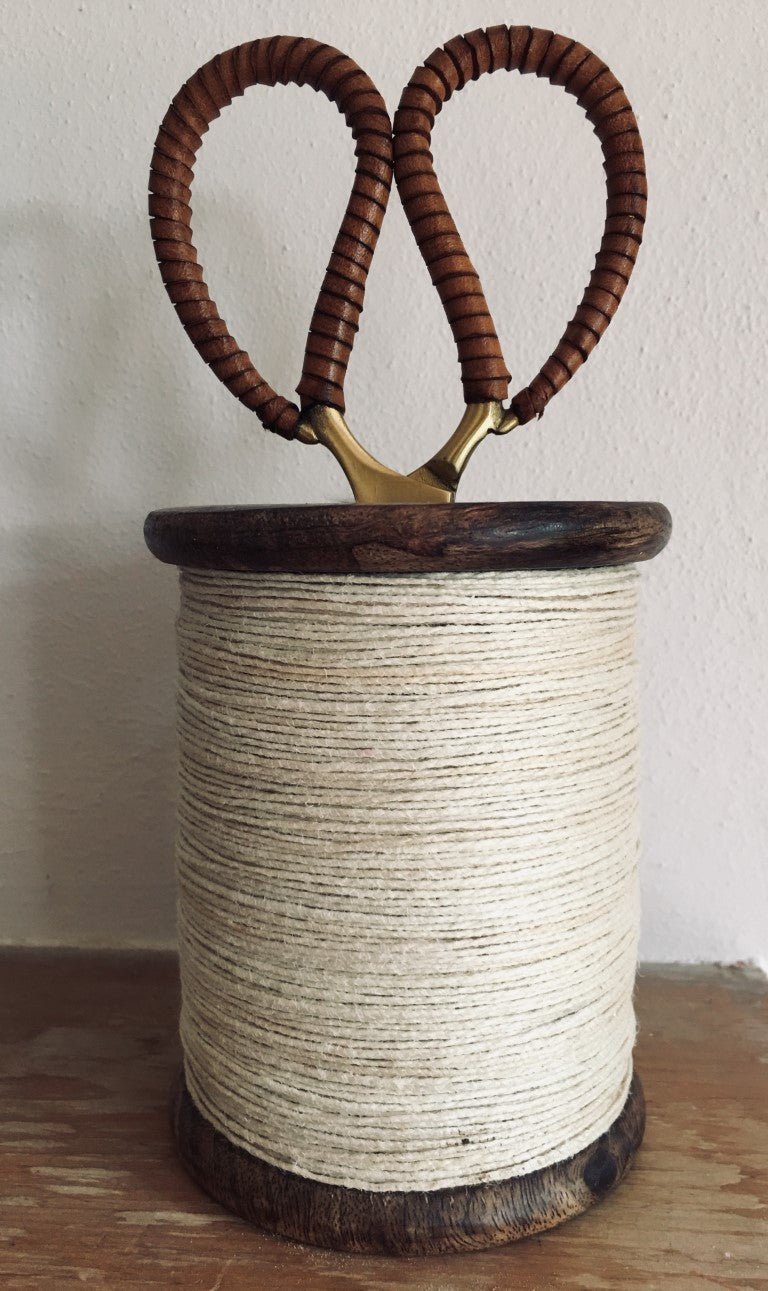 Large Brass and Steel Leather Grip Scissors are available to buy online from UK wool shop, Ida's House.