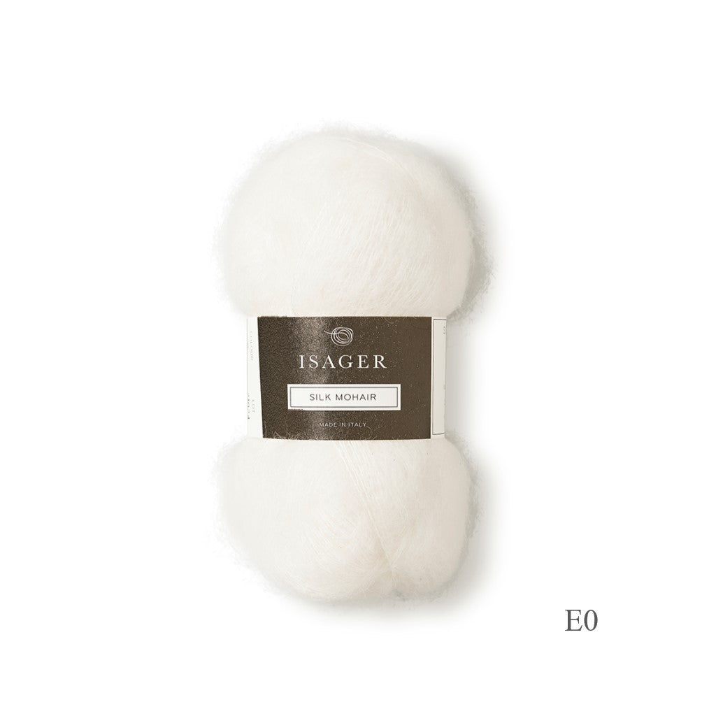 Isager Silk Mohair E0 is available to buy online from UK wool shop, Ida's House.