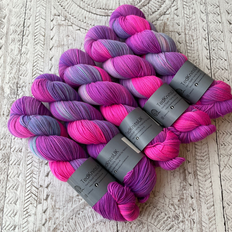 Unicorn Kisses Ted Knits Hand dyed yarn is available to buy online from UK wool shop, Ida's House.